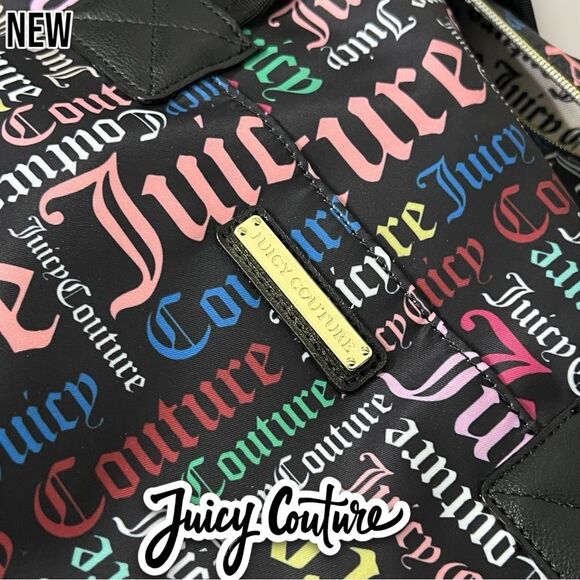 New NWT Juicy Couture Large Overnight Weekender Play On Words Printed Logo - Picture 2 of 8